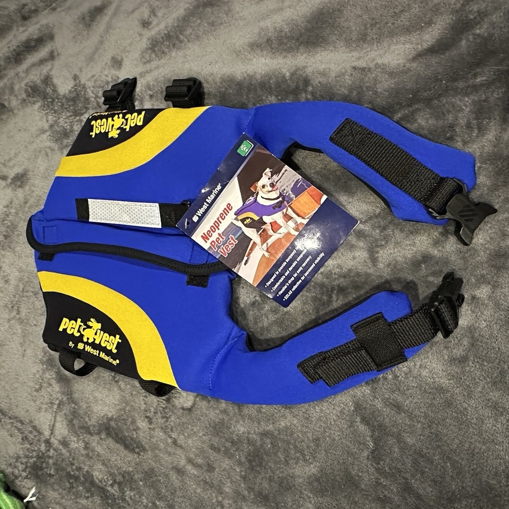 NWT West Marine Neoprene Pet Vest Sz M 30-60 lbs Water Boat Safety Dog Life Vest - Picture 5 of 6